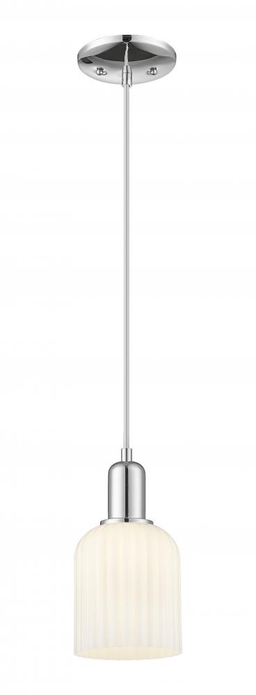 Bridal Veil - 1 Light - 6 inch - Polished Chrome - Cord hung - Mini Pendant