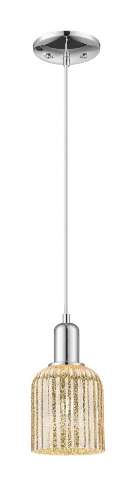 Bridal Veil - 1 Light - 6 inch - Polished Chrome - Cord hung - Mini Pendant