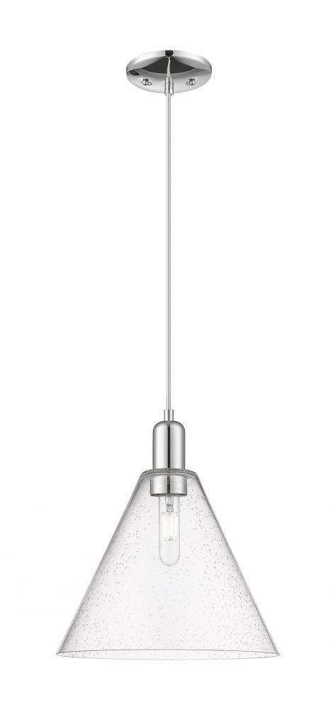Berkshire Glass - 1 Light - 12 inch - Polished Chrome - Cord hung - Mini Pendant