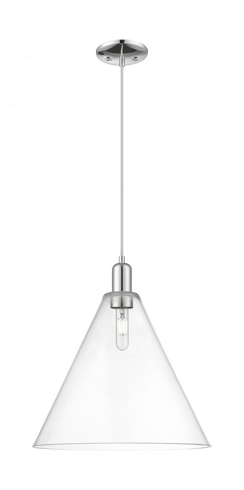 Berkshire Glass - 1 Light - 16 inch - Polished Chrome - Cord hung - Mini Pendant