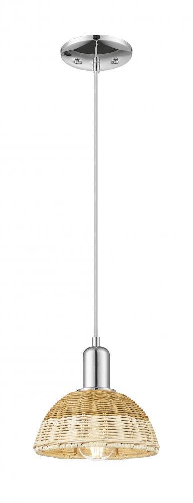 Natural Ballston Dome - 1 Light - 6 inch - Polished Chrome - Cord hung - Mini Pendant