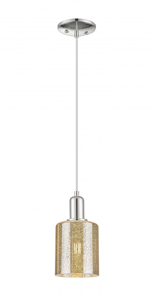 Cobbleskill - 1 Light - 5 inch - Polished Nickel - Cord hung - Mini Pendant