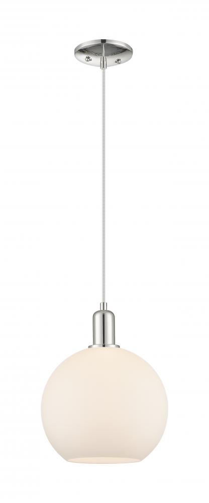 Athens - 1 Light - 10 inch - Polished Nickel - Cord hung - Mini Pendant