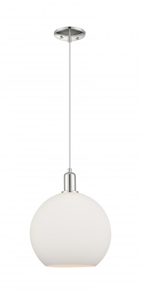 Athens - 1 Light - 12 inch - Polished Nickel - Cord hung - Mini Pendant