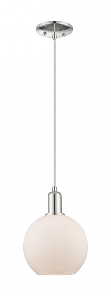 Athens - 1 Light - 8 inch - Polished Nickel - Cord hung - Mini Pendant