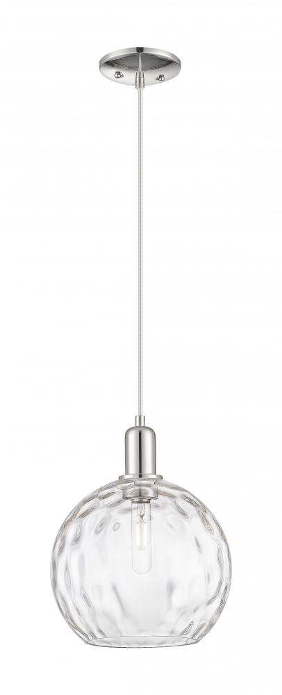Athens Water Glass - 1 Light - 10 inch - Polished Nickel - Cord hung - Mini Pendant