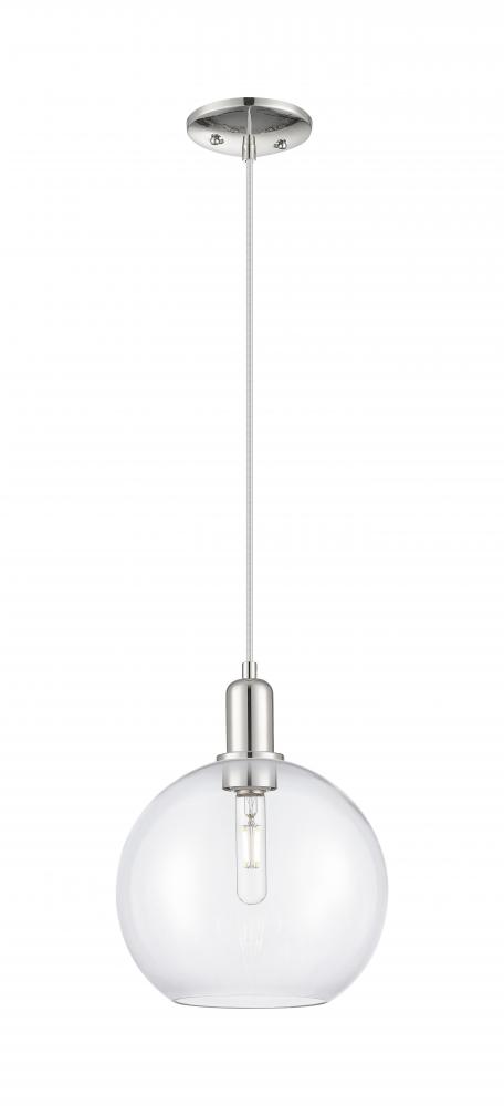 Athens - 1 Light - 10 inch - Polished Nickel - Cord hung - Mini Pendant