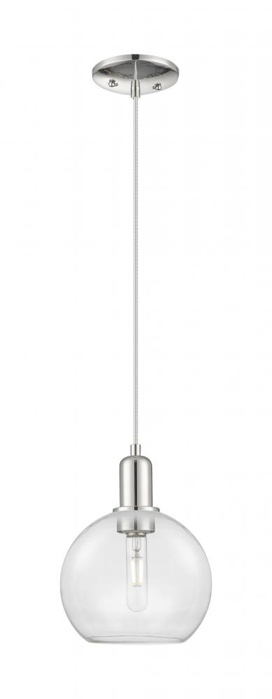 Athens - 1 Light - 8 inch - Polished Nickel - Cord hung - Mini Pendant