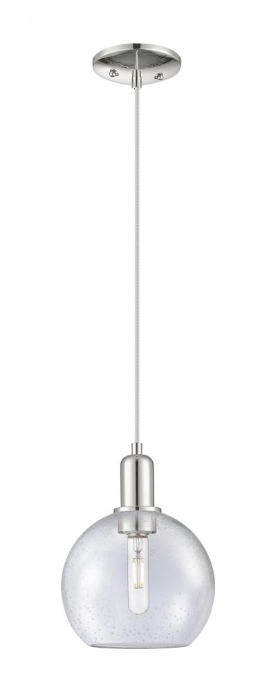 Athens - 1 Light - 8 inch - Polished Nickel - Cord hung - Mini Pendant