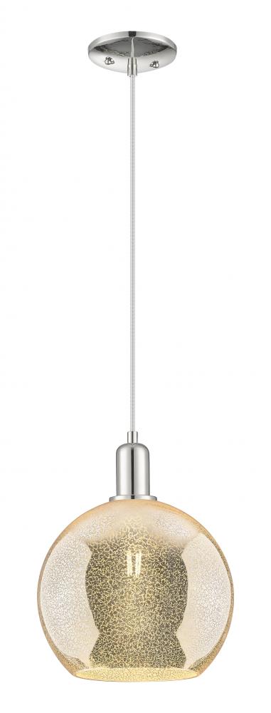 Athens - 1 Light - 10 inch - Polished Nickel - Cord hung - Mini Pendant