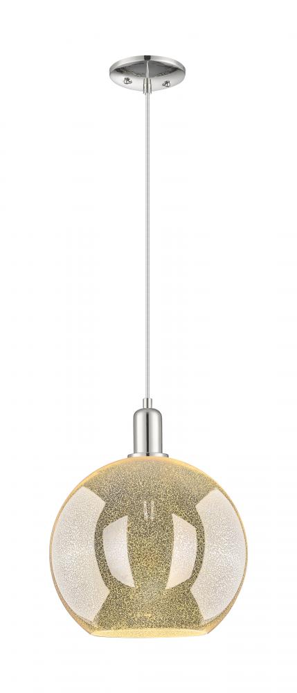 Athens - 1 Light - 12 inch - Polished Nickel - Cord hung - Mini Pendant
