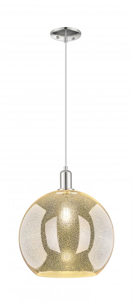 Athens - 1 Light - 14 inch - Polished Nickel - Cord hung - Mini Pendant
