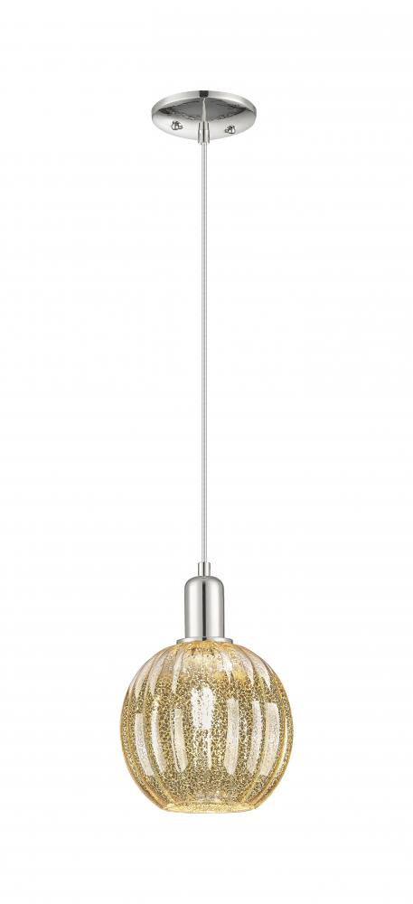 Preston Globe - 1 Light - 6 inch - Polished Nickel - Cord hung - Mini Pendant