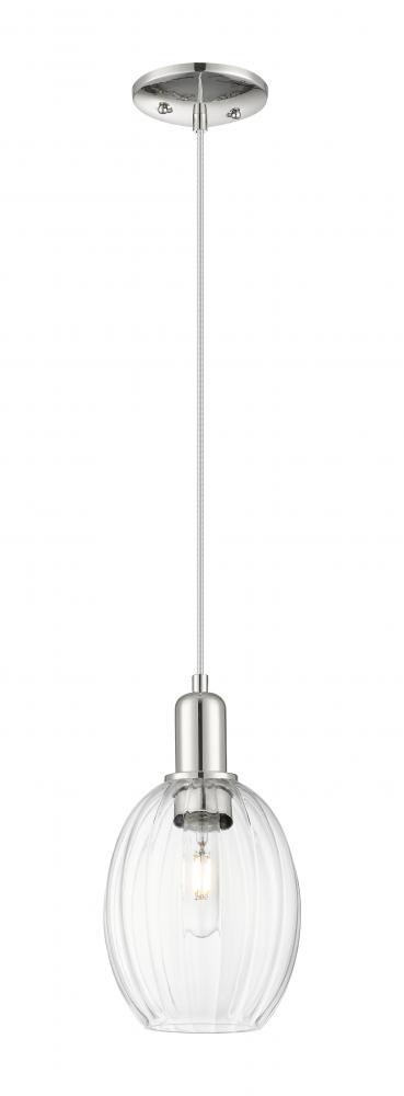 Preston Bulb - 1 Light - 6 inch - Polished Nickel - Cord hung - Mini Pendant
