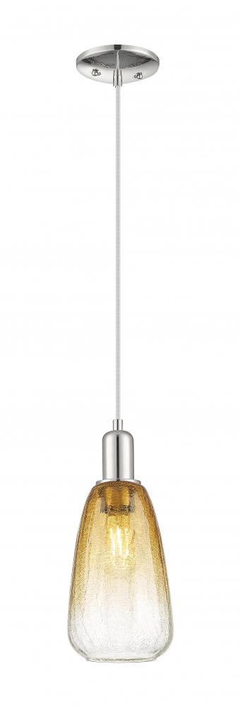 Brookhaven Almond - 1 Light - 6 inch - Polished Nickel - Cord hung - Mini Pendant