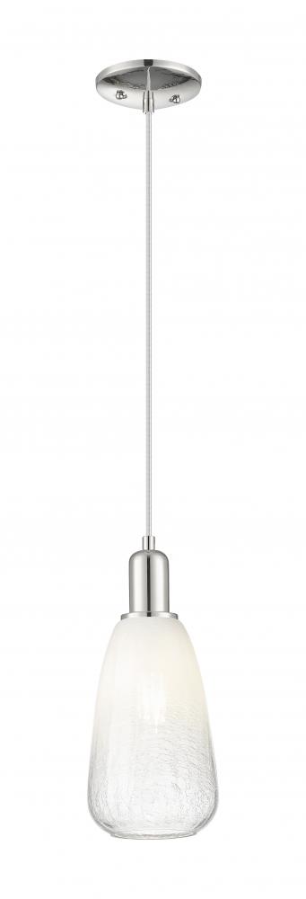 Brookhaven Almond - 1 Light - 6 inch - Polished Nickel - Cord hung - Mini Pendant