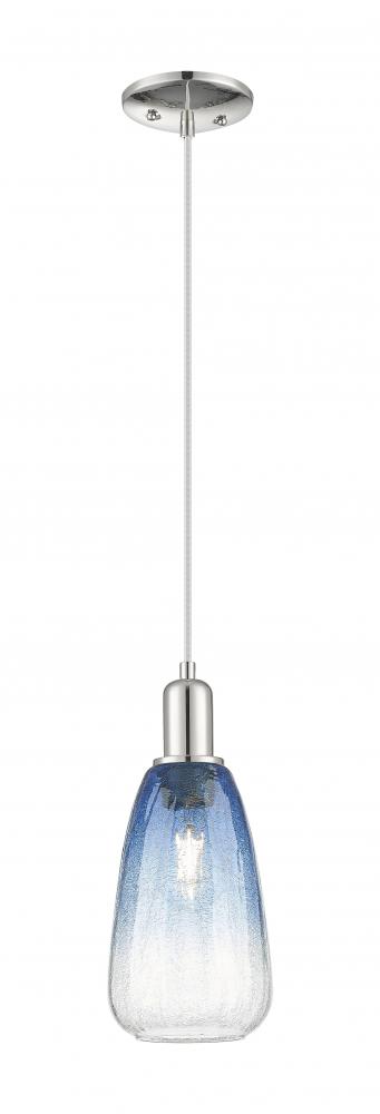 Brookhaven Almond - 1 Light - 6 inch - Polished Nickel - Cord hung - Mini Pendant