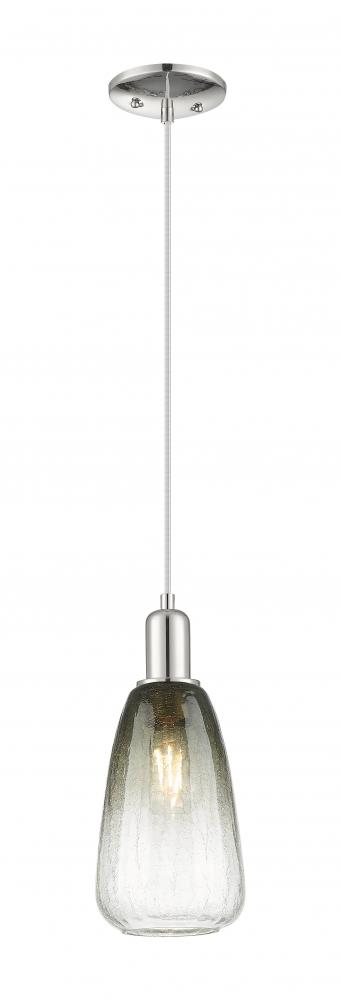 Brookhaven Almond - 1 Light - 6 inch - Polished Nickel - Cord hung - Mini Pendant
