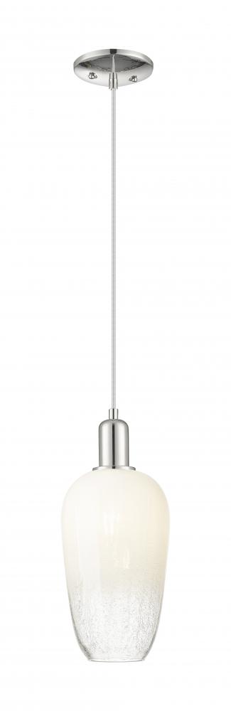 Brookhaven Flute - 1 Light - 6 inch - Polished Nickel - Cord hung - Mini Pendant