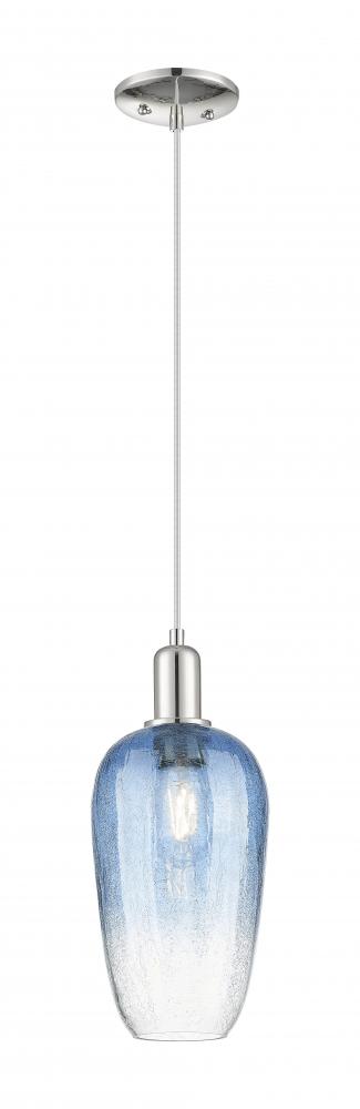 Brookhaven Flute - 1 Light - 6 inch - Polished Nickel - Cord hung - Mini Pendant