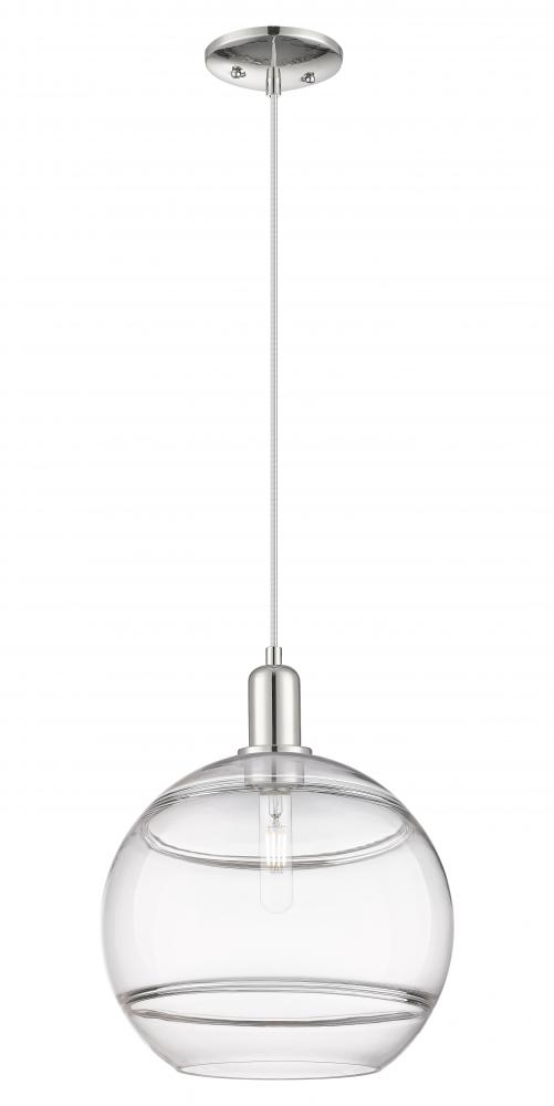 Rochester - 1 Light - 12 inch - Polished Nickel - Cord hung - Mini Pendant