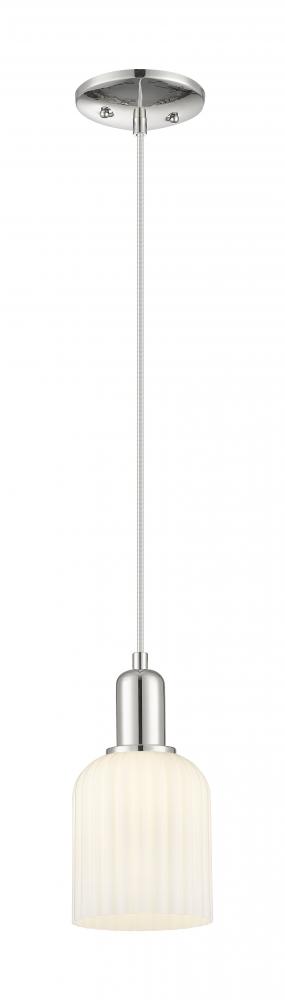 Bridal Veil - 1 Light - 6 inch - Polished Nickel - Cord hung - Mini Pendant