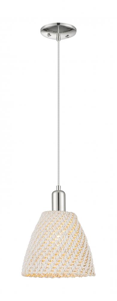 Bristol Natural - 1 Light - 6 inch - Polished Nickel - Cord hung - Mini Pendant