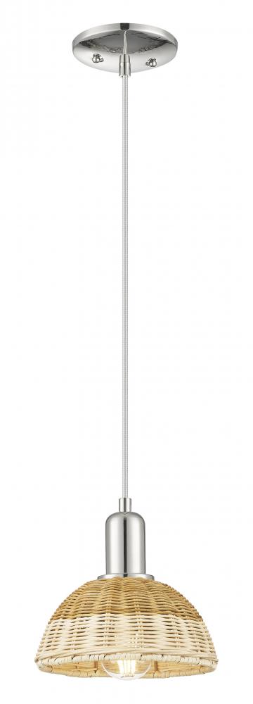 Natural Ballston Dome - 1 Light - 6 inch - Polished Nickel - Cord hung - Mini Pendant