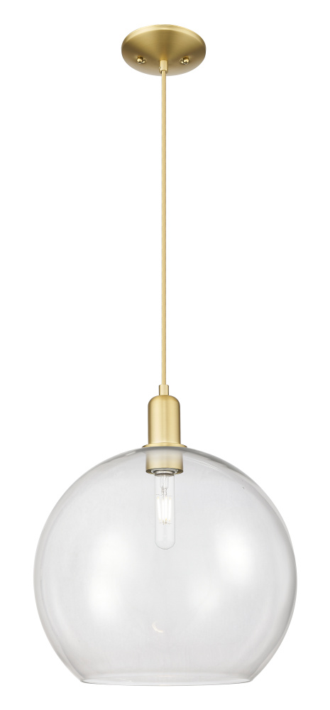 Athens - 1 Light - 14 inch - Satin Gold - Cord hung - Mini Pendant