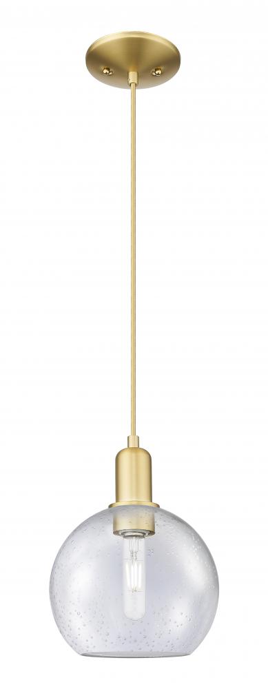 Athens - 1 Light - 8 inch - Satin Gold - Cord hung - Mini Pendant