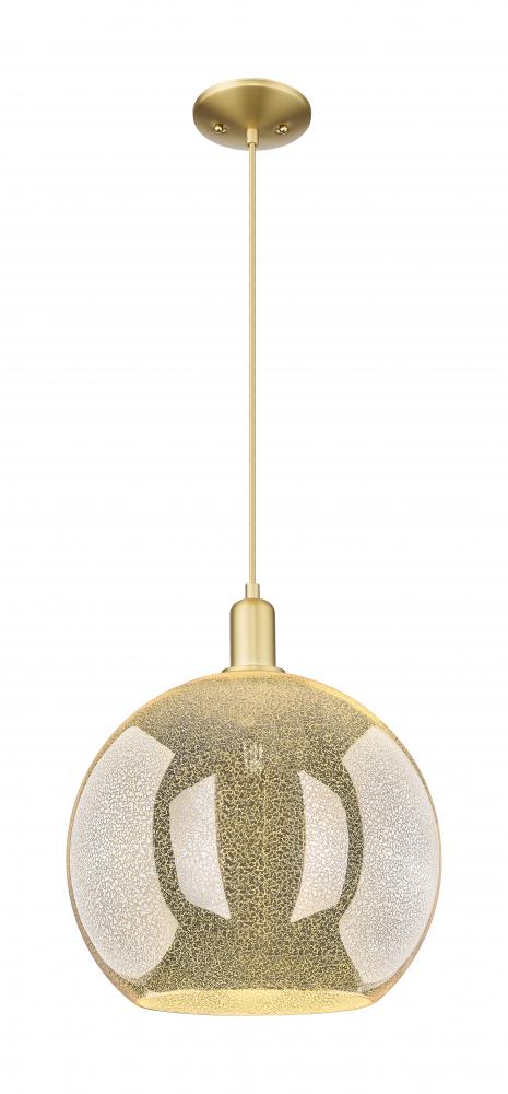 Athens - 1 Light - 14 inch - Satin Gold - Cord hung - Mini Pendant