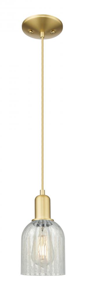 Caledonia - 1 Light - 5 inch - Satin Gold - Cord hung - Mini Pendant