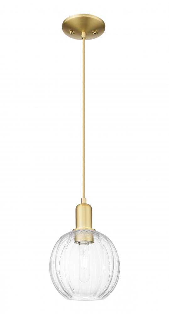 Preston Globe - 1 Light - 6 inch - Satin Gold - Cord hung - Mini Pendant