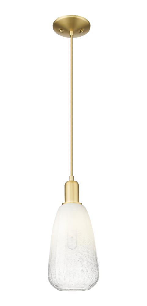 Brookhaven Almond - 1 Light - 6 inch - Satin Gold - Cord hung - Mini Pendant