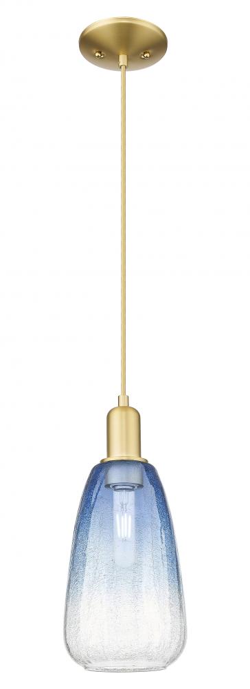 Brookhaven Almond - 1 Light - 6 inch - Satin Gold - Cord hung - Mini Pendant