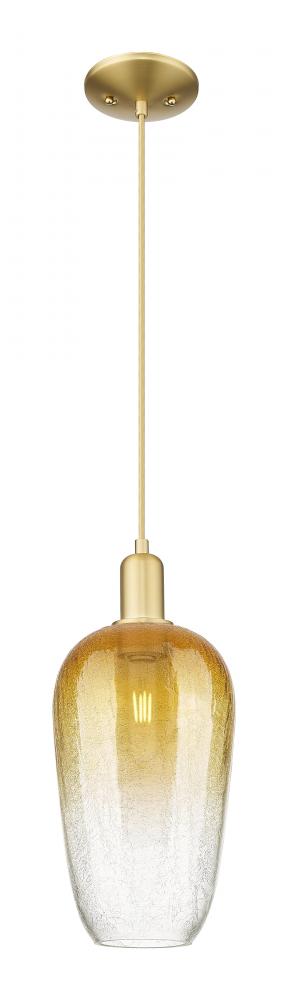 Brookhaven Flute - 1 Light - 6 inch - Satin Gold - Cord hung - Mini Pendant