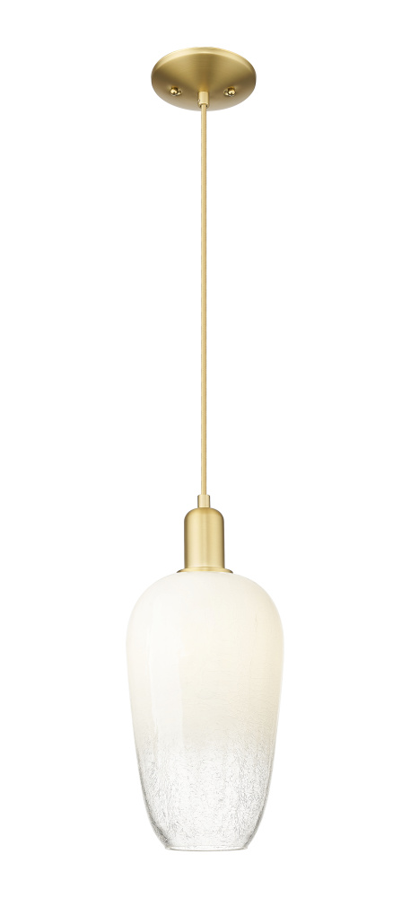 Brookhaven Flute - 1 Light - 6 inch - Satin Gold - Cord hung - Mini Pendant