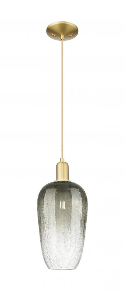 Brookhaven Flute - 1 Light - 6 inch - Satin Gold - Cord hung - Mini Pendant