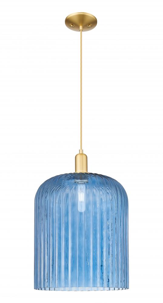 Bridal Veil - 1 Light - 12 inch - Satin Gold - Cord hung - Mini Pendant