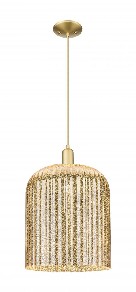 Bridal Veil - 1 Light - 12 inch - Satin Gold - Cord hung - Mini Pendant