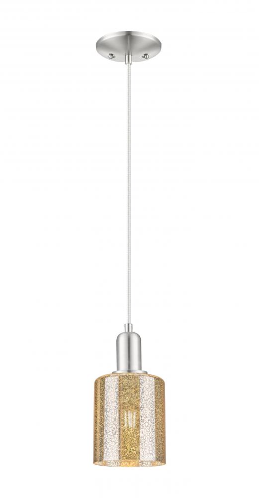 Cobbleskill - 1 Light - 5 inch - Brushed Satin Nickel - Cord hung - Mini Pendant