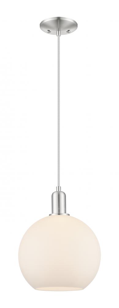 Athens - 1 Light - 10 inch - Brushed Satin Nickel - Cord hung - Mini Pendant