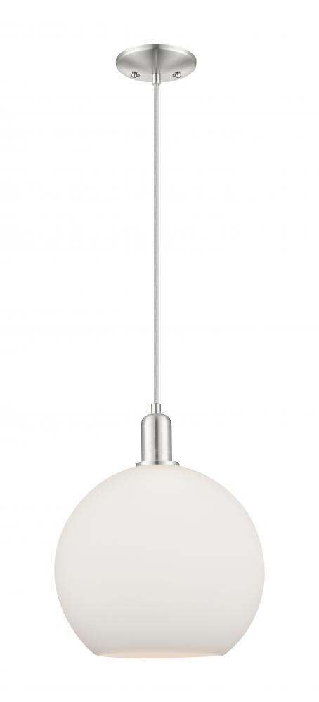 Athens - 1 Light - 12 inch - Brushed Satin Nickel - Cord hung - Mini Pendant