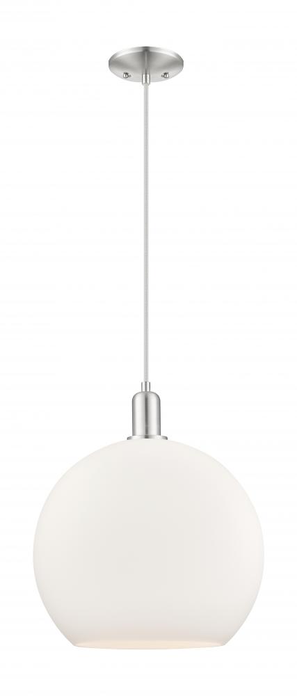 Athens - 1 Light - 14 inch - Brushed Satin Nickel - Cord hung - Mini Pendant