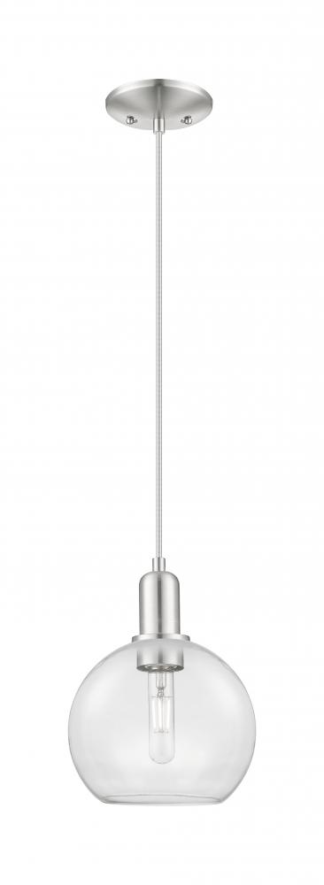 Athens - 1 Light - 8 inch - Brushed Satin Nickel - Cord hung - Mini Pendant