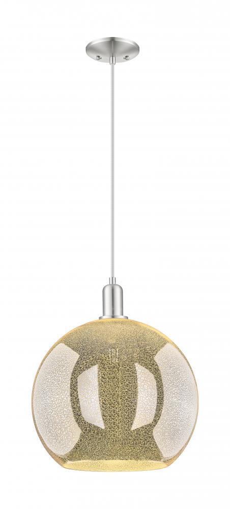 Athens - 1 Light - 14 inch - Brushed Satin Nickel - Cord hung - Mini Pendant
