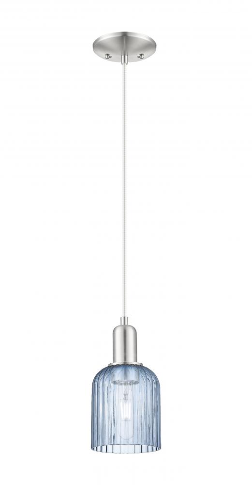 Bridal Veil - 1 Light - 6 inch - Brushed Satin Nickel - Cord hung - Mini Pendant