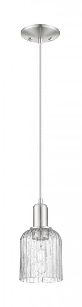 Bridal Veil - 1 Light - 6 inch - Brushed Satin Nickel - Cord hung - Mini Pendant