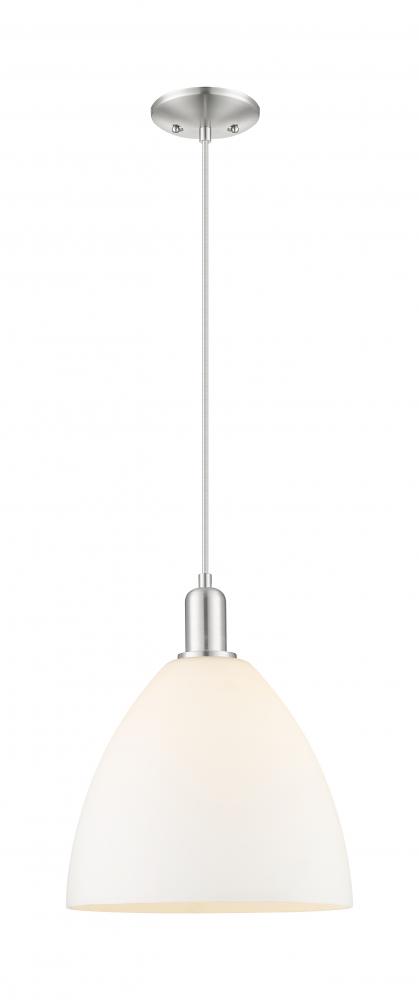 Bristol - 1 Light - 12 inch - Brushed Satin Nickel - Cord hung - Mini Pendant