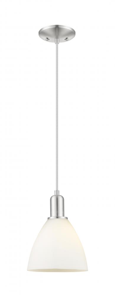 Bristol - 1 Light - 8 inch - Brushed Satin Nickel - Cord hung - Mini Pendant
